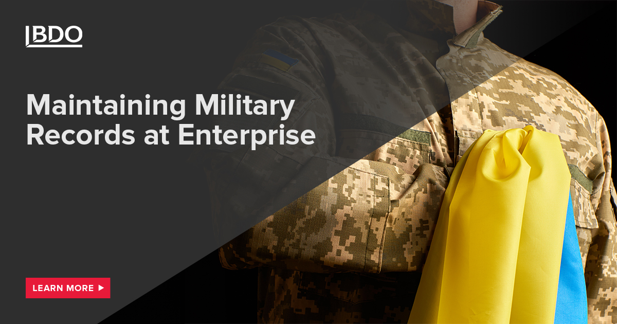 BDO in Ukraine is expanding its range of services and now offers military accounting services for companies in Ukraine