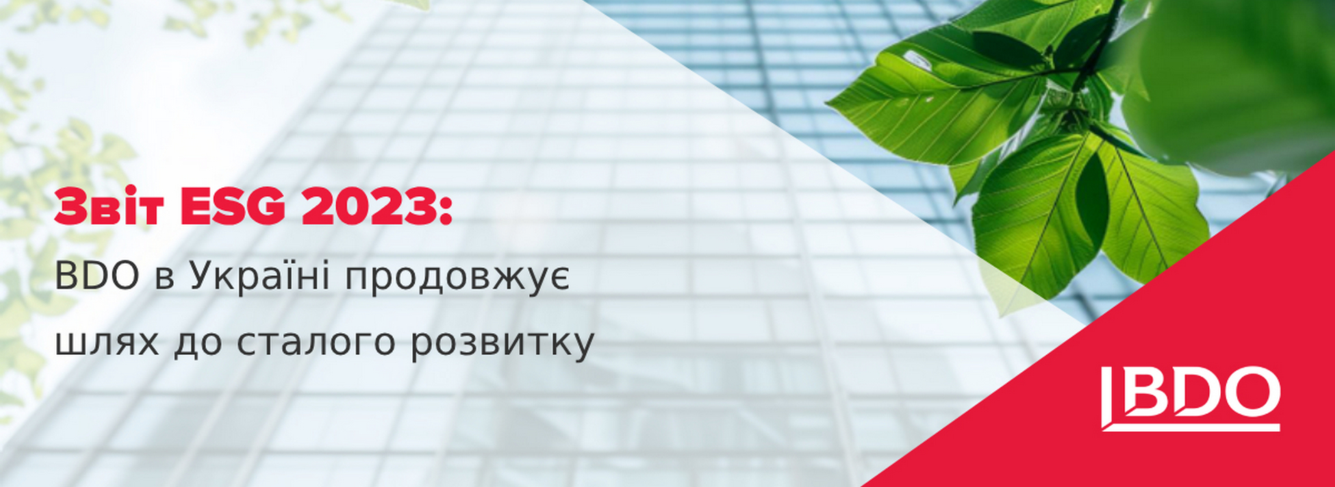 BDO в Україні продовжує шлях до сталого розвитку: Звіт ESG 2023