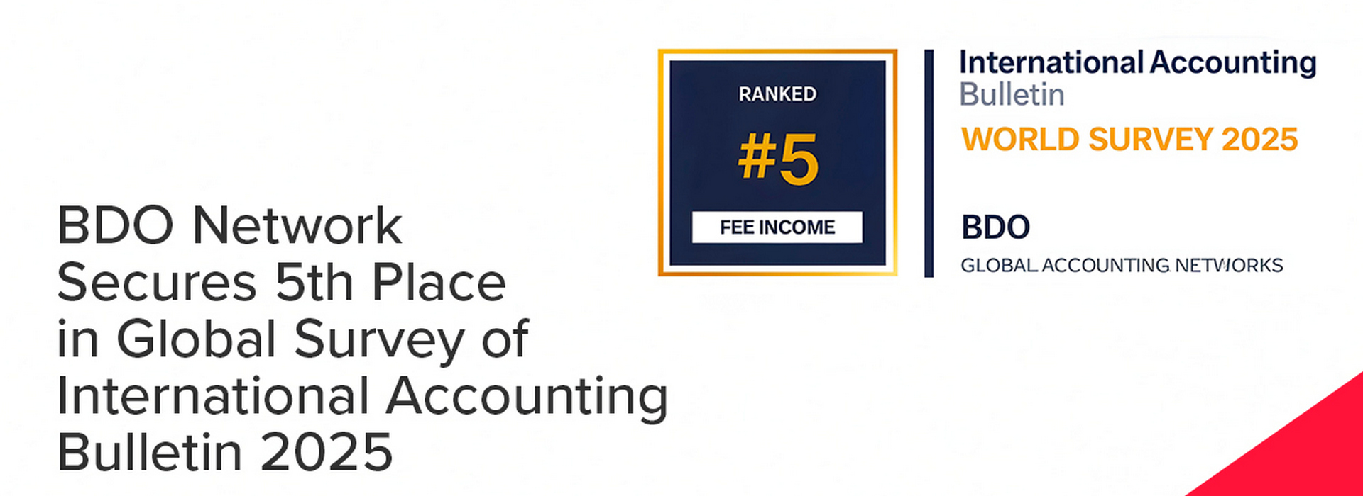 BDO Network Secures 5th Place in Global Survey of International Accounting Bulletin 2025